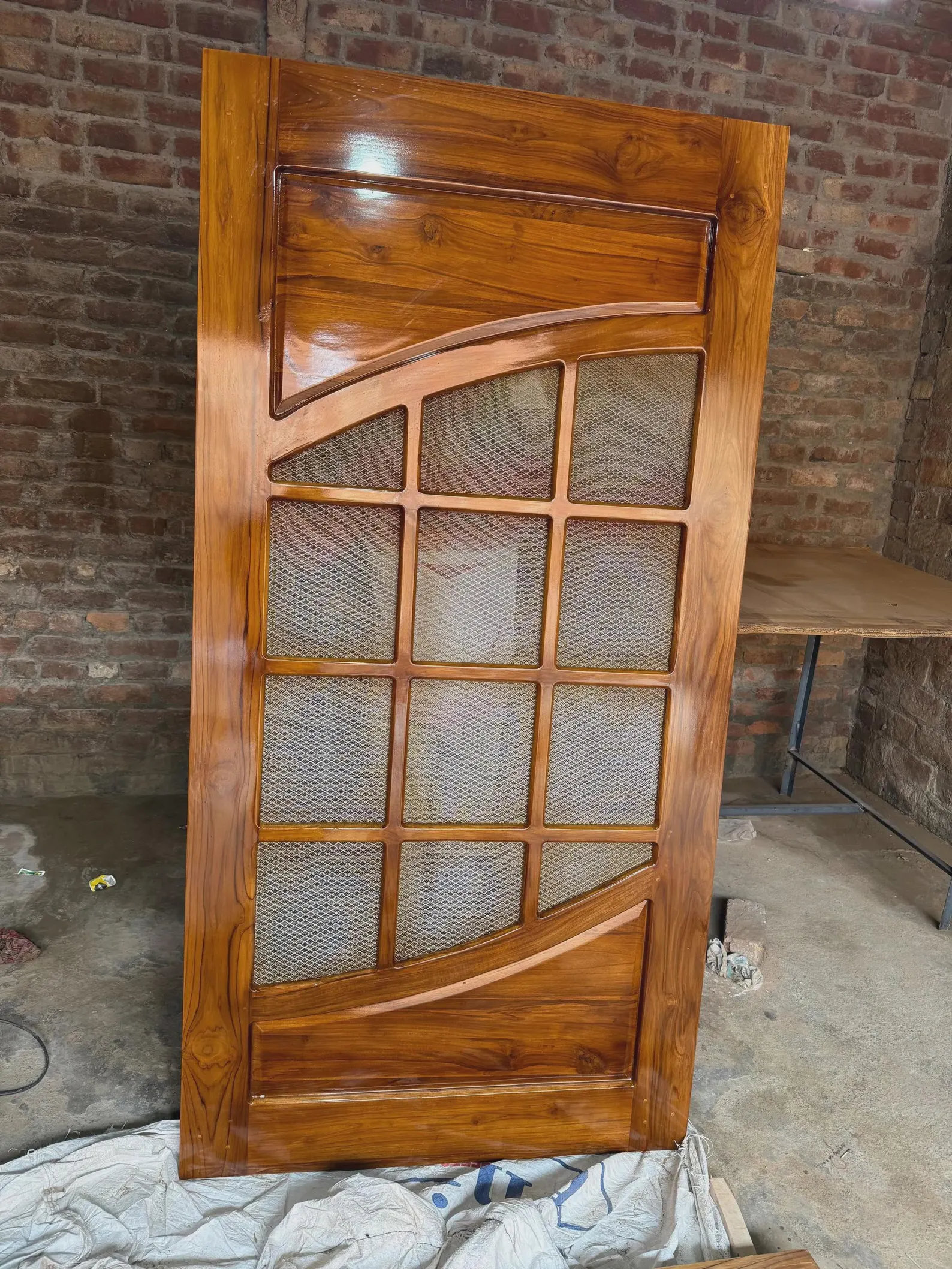 Hand-Carved Teak Wood Entrance Door: Elegant Sagwan Wooden Gate - Image 3