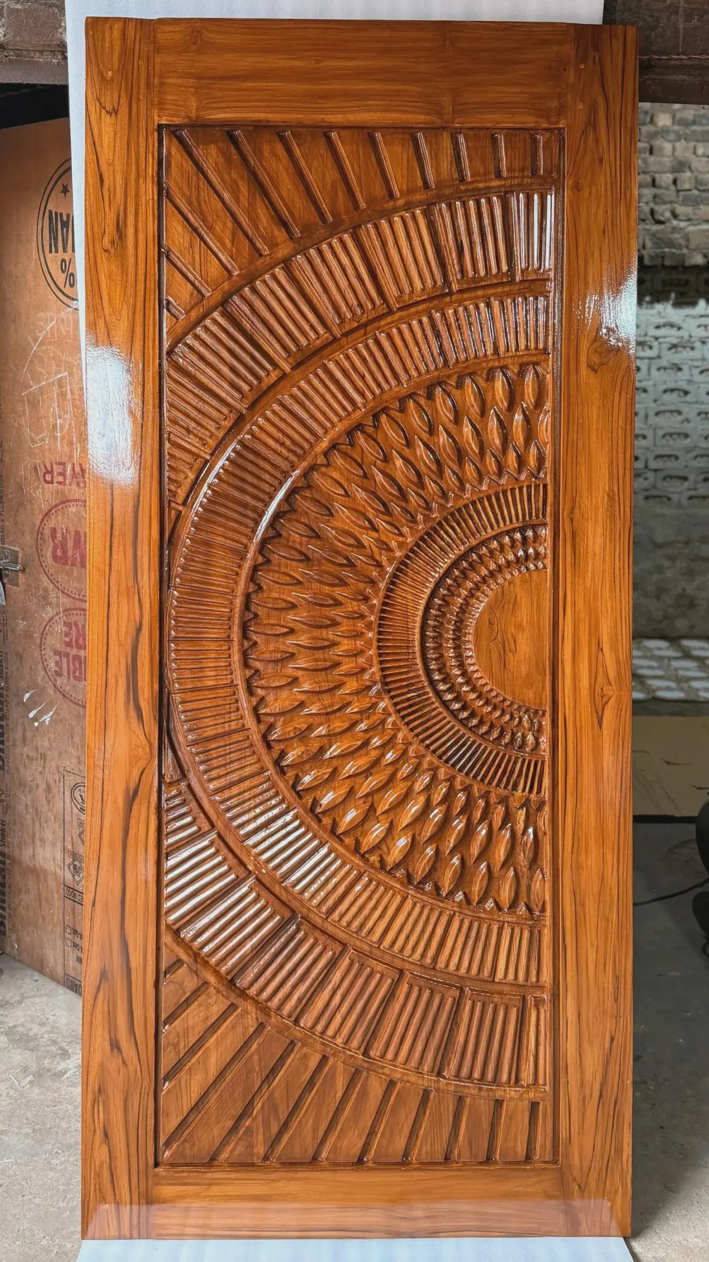 Hand-Carved Teak Wood Entrance Door - Sagwan MKH KRAFTS - Elegant Design - Image 2