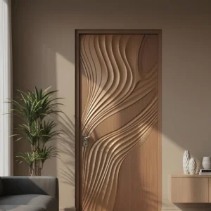 Hand-Carved Teak Wood Entrance Door - Sagwan MKH KRAFTS - Elegant Design Customization Available