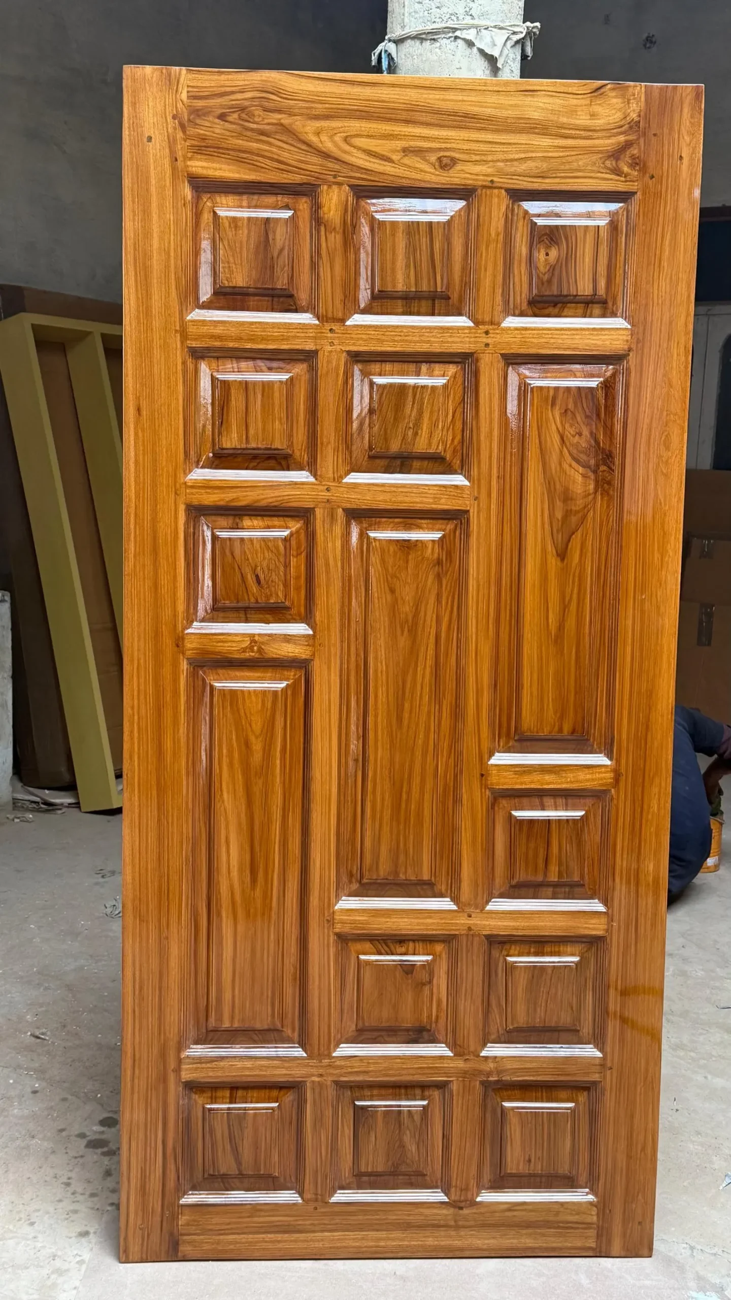 Hand-Carved Teak Wood Entrance Door - Sagwan MKH KRAFTS - Elegant Design - Image 3
