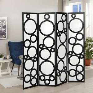 Handcrafted Wooden Room Divider Partition 6 ft Foldable Privacy Screen Customizable