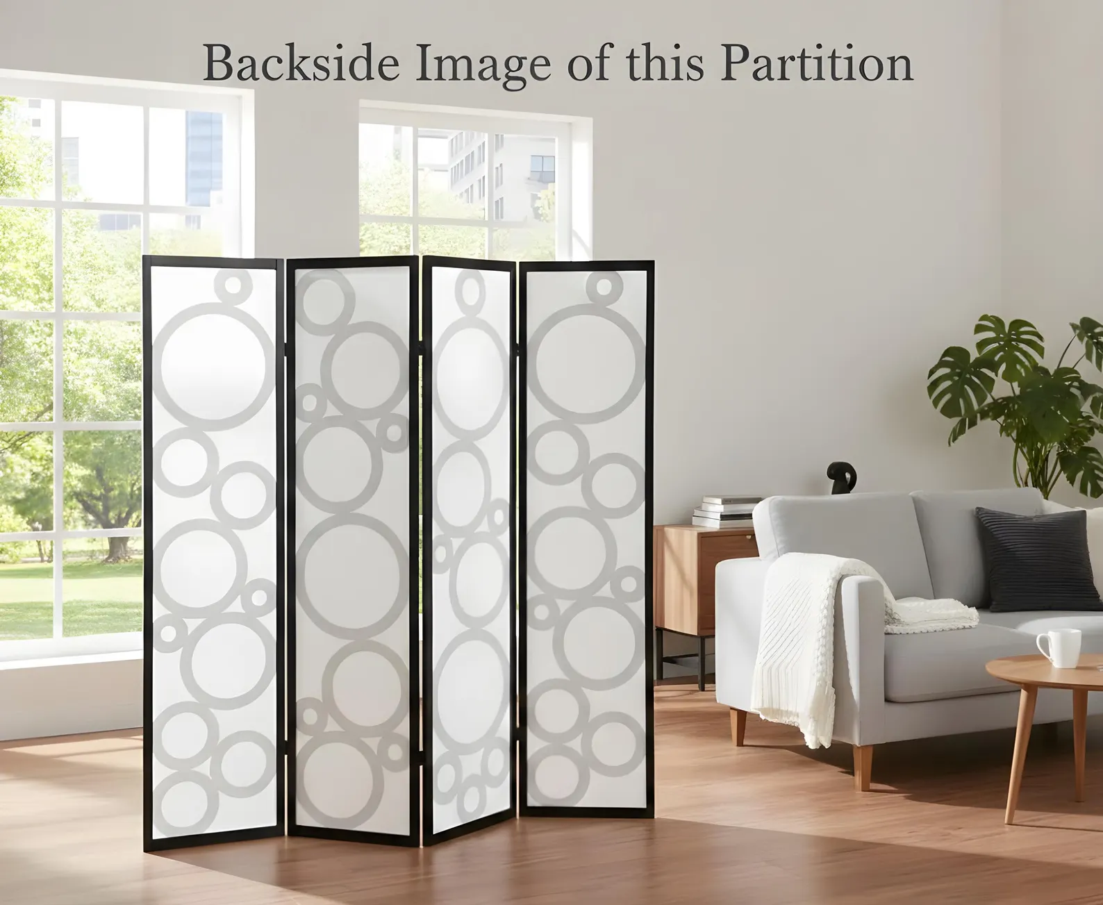Handcrafted Wooden Room Divider Partition 6 ft Foldable Privacy Screen Customizable - Image 4