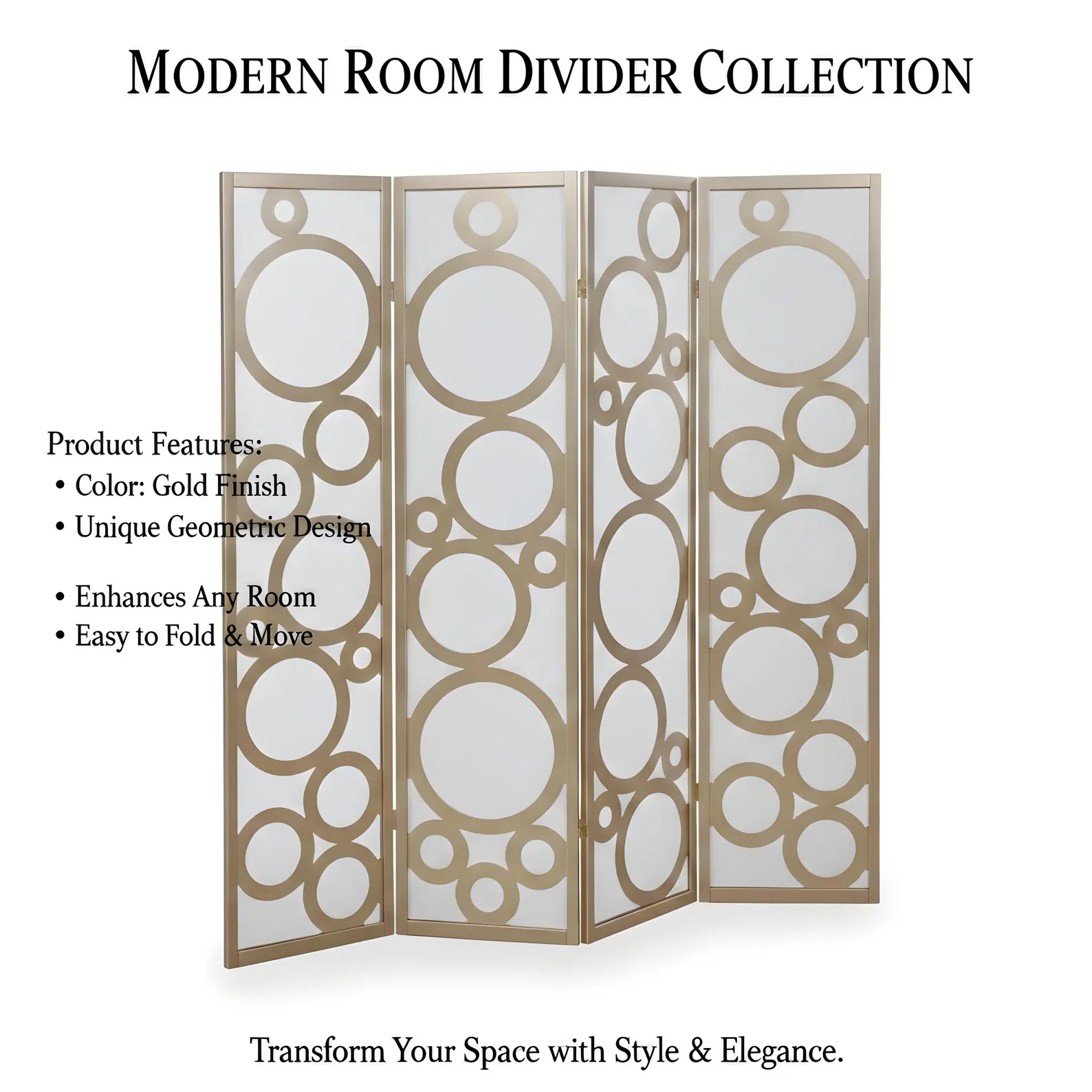Handcrafted Wooden Room Divider Partition 6 ft Foldable Privacy Screen Customizable - Image 3