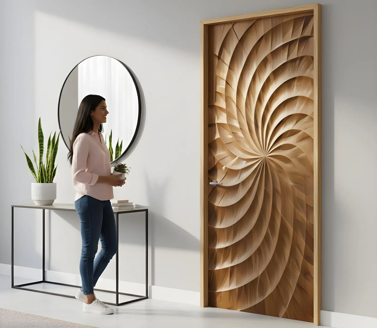 Hand-Carved Teak Wood Entrance Door - Sagwan MKH KRAFTS - Elegant Design