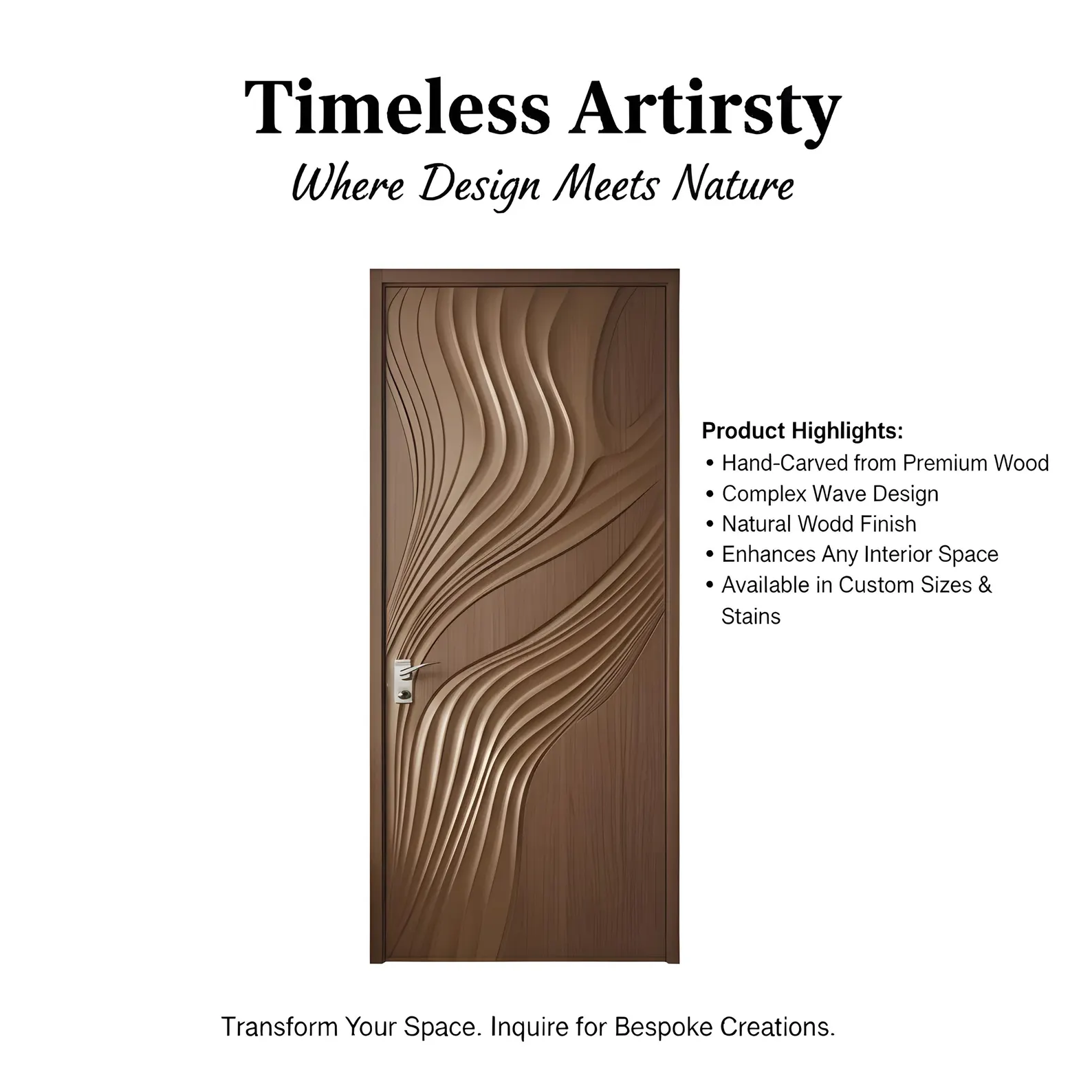 Hand-Carved Teak Wood Entrance Door - Sagwan MKH KRAFTS - Elegant Design Customization Available - Image 2