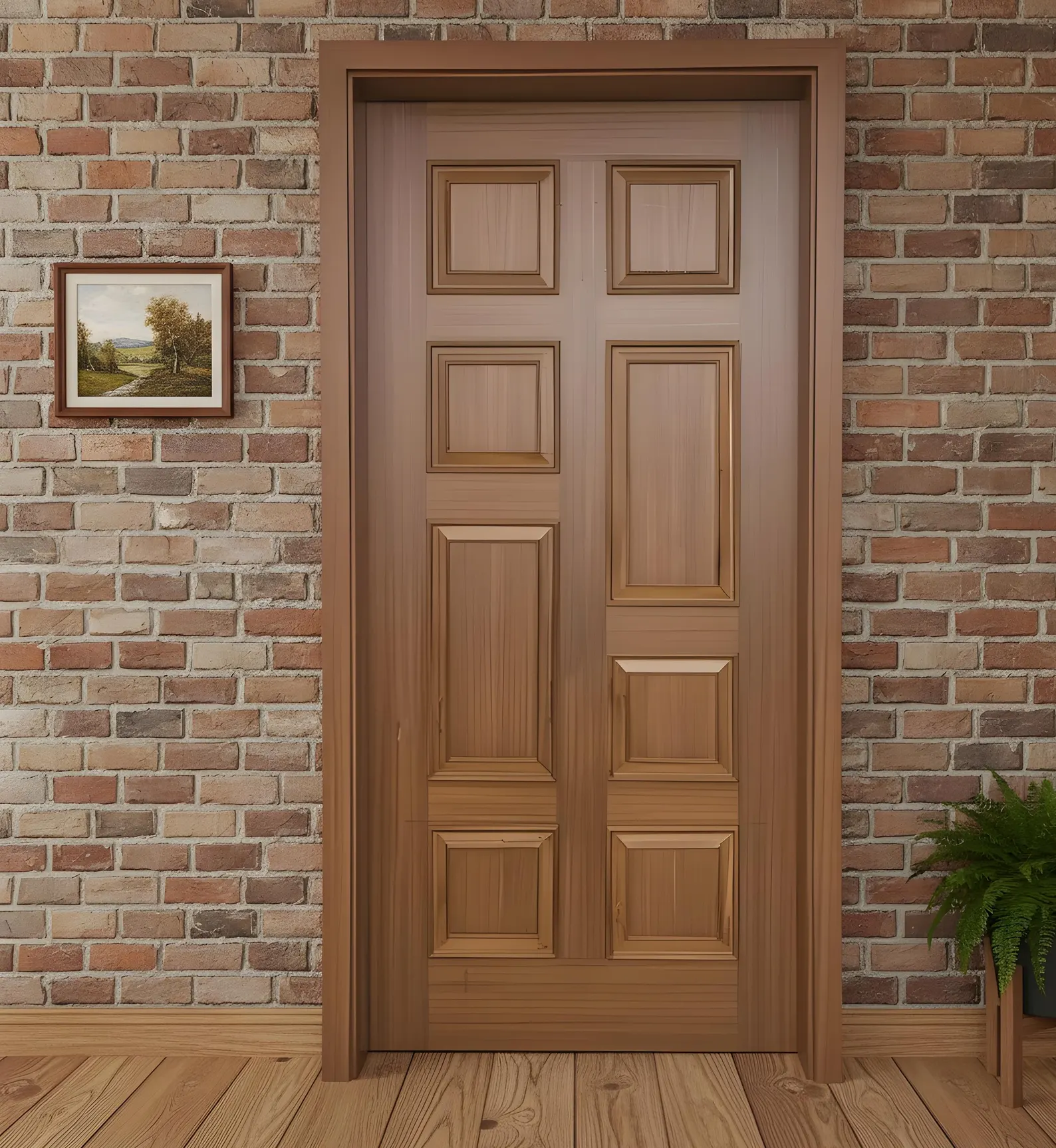 Hand-Carved Teak Wood Entrance Door - Sagwan MKH KRAFTS - Elegant Design