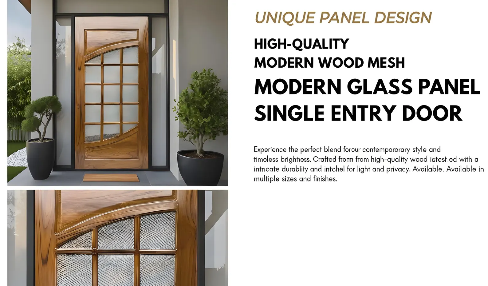 Hand-Carved Teak Wood Entrance Door: Elegant Sagwan Wooden Gate - Image 4