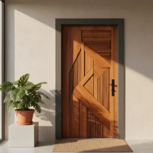 Hand-Carved Teak Wood Entrance Door Sagwan MKH KRAFTS - Elegant Design Customization Available