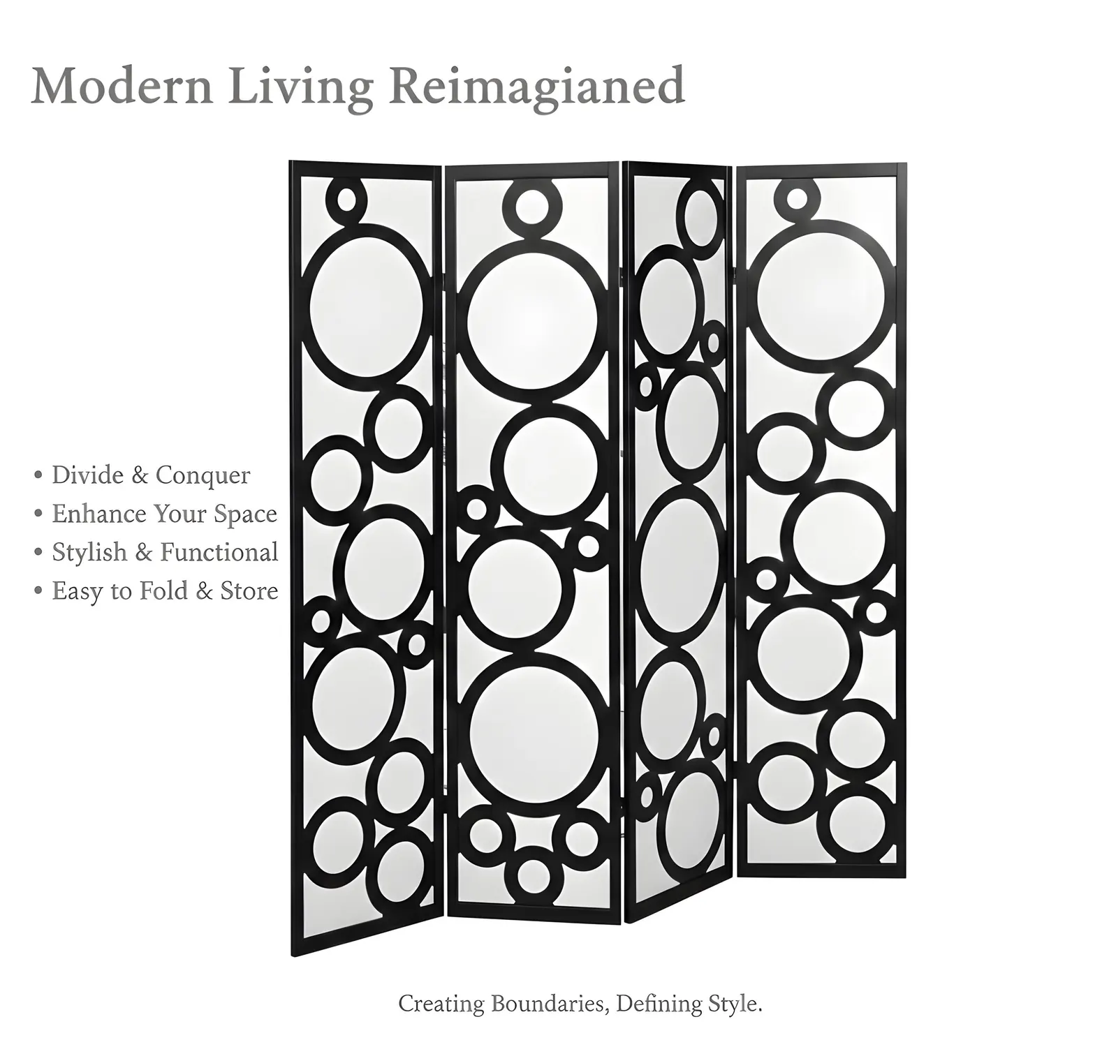 Handcrafted Wooden Room Divider Partition 6 ft Foldable Privacy Screen Customizable - Image 2