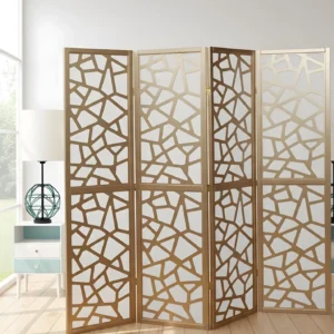 Handcrafted Wooden Room Divider Partition 6 ft Foldable Privacy Screen Customizable