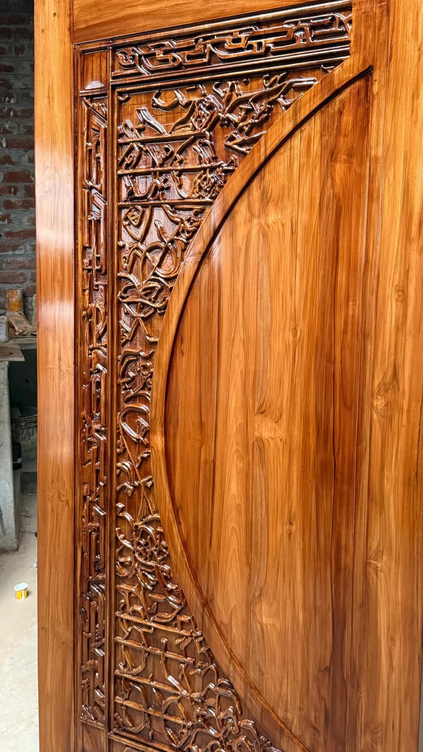 Hand-Carved Teak Wood Entrance Door Sagwan Elegant Design Customization Available - Image 4