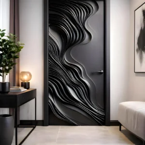 Hand-Carved Teak Wood Entrance Door Grey - Sagwan MKH KRAFTS - Elegant Design Customizable