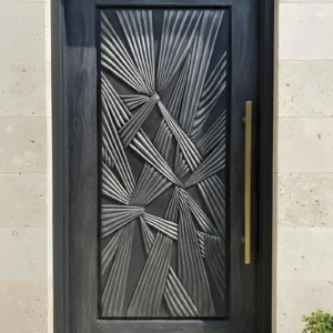 Handcrafted Sagwan Teak Wood Door Panel | Modern Carved Entrance