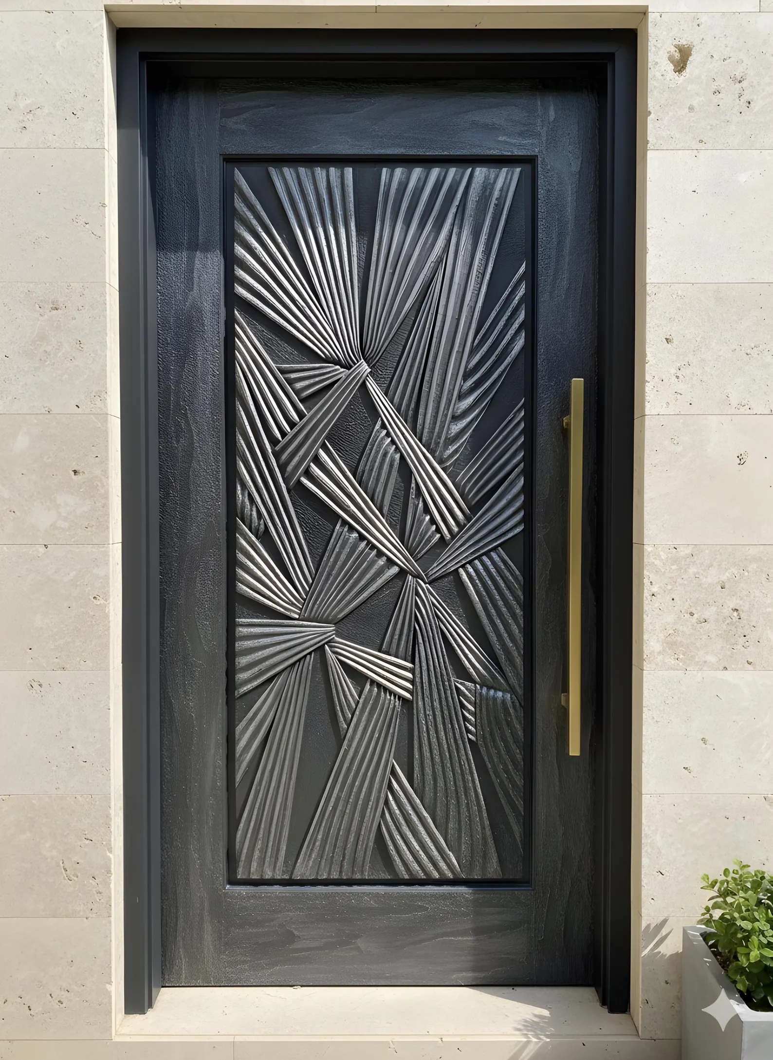 Handcrafted Sagwan Teak Wood Door Panel | Modern Carved Entrance