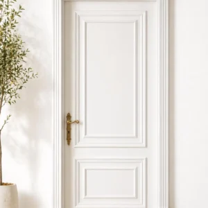 Hand-Carved Teak Wood Entrance Door: Sagwan White Finish