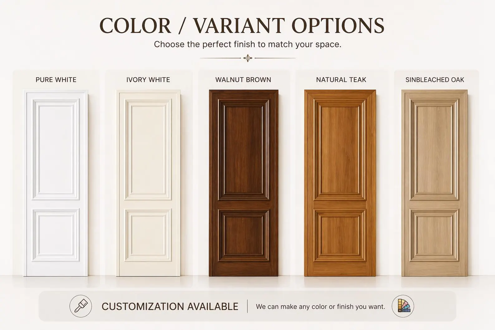 Hand-Carved Teak Wood Entrance Door: Sagwan White Finish - Image 5
