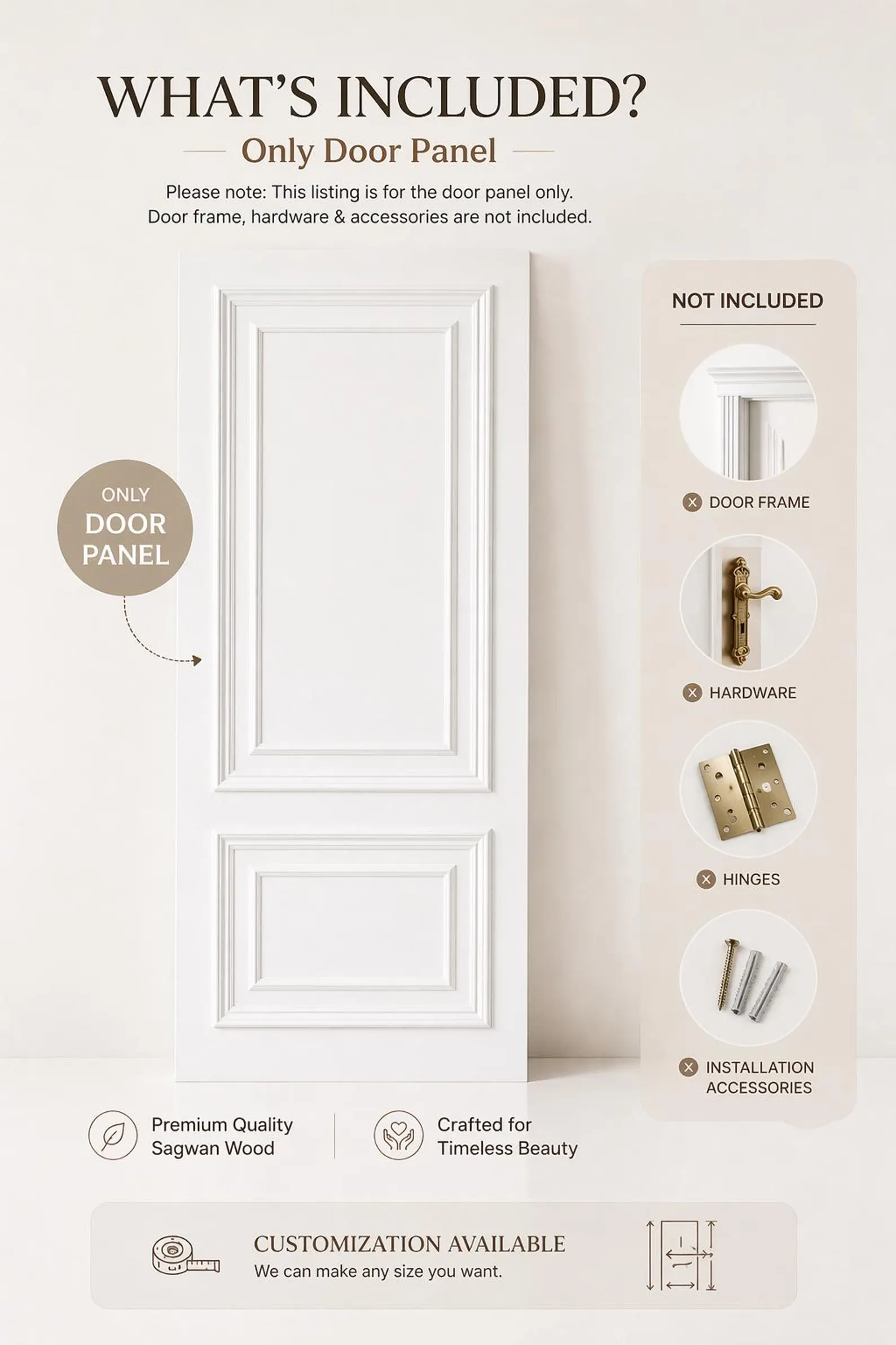 Hand-Carved Teak Wood Entrance Door: Sagwan White Finish - Image 4