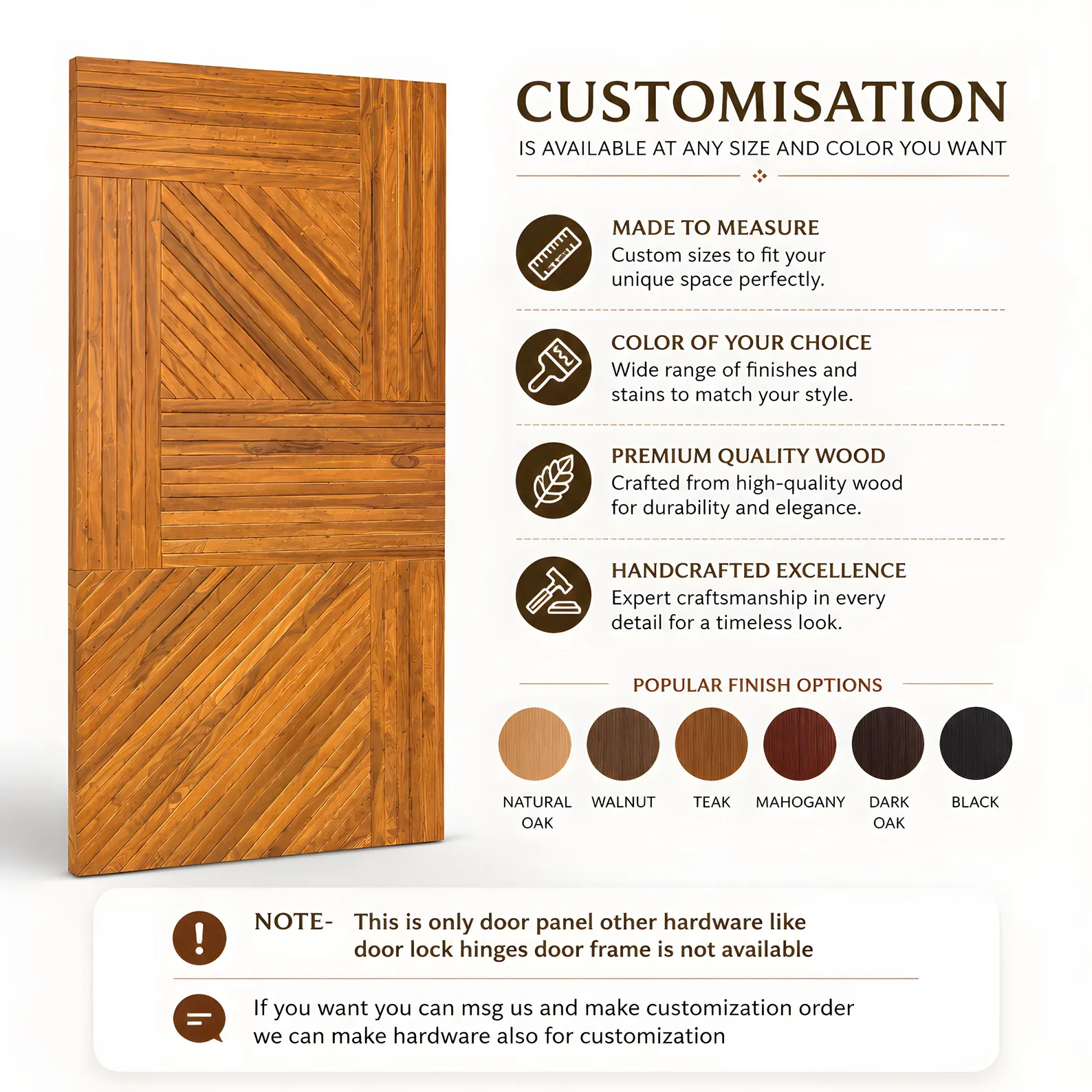 Hand-Carved Teak Wood Entrance Door - Sagwan Elegant Design - Image 4