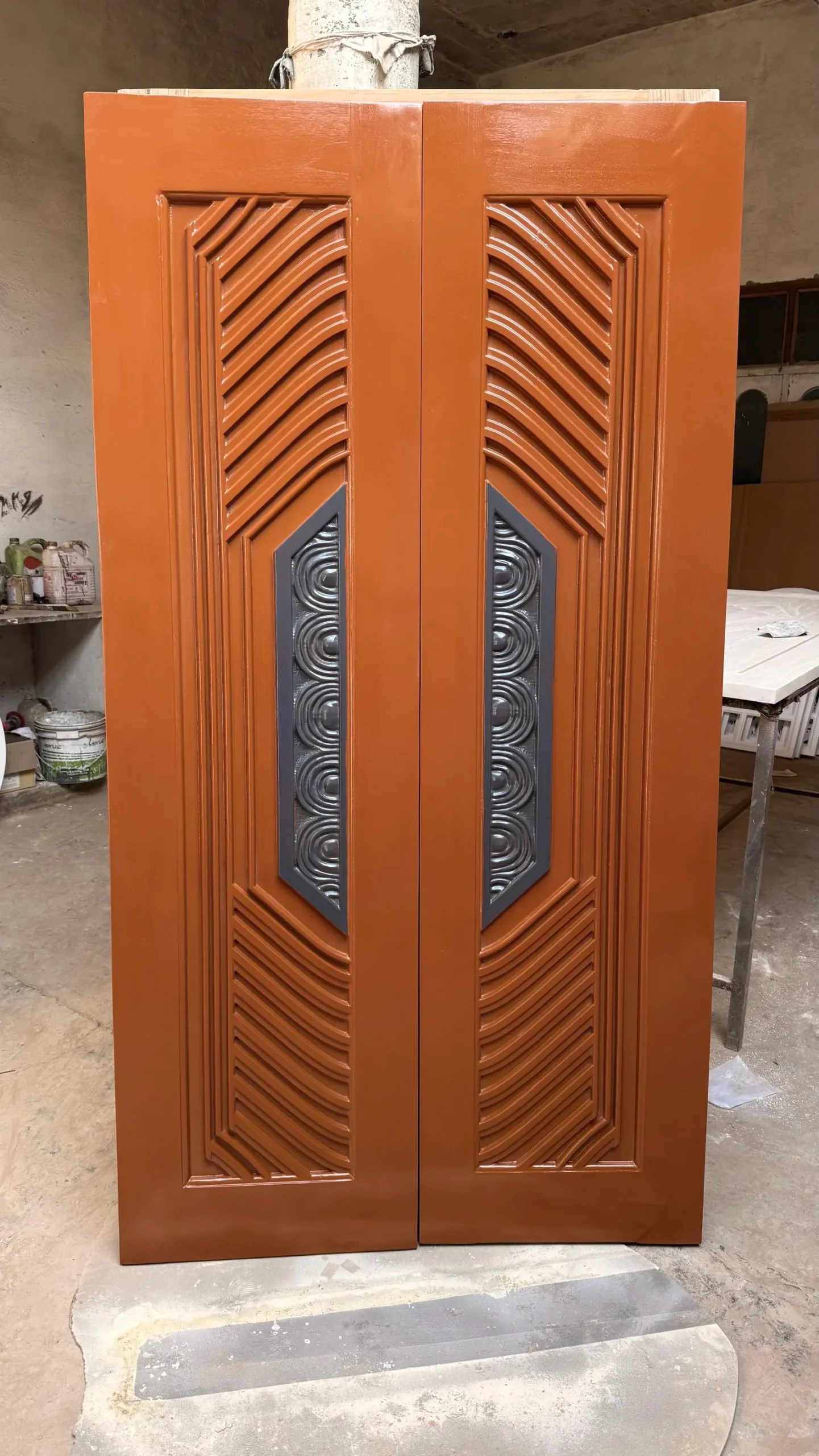 Hand-Carved Teak Wood Double Door: Elegant Sagwan Entrance - Image 3