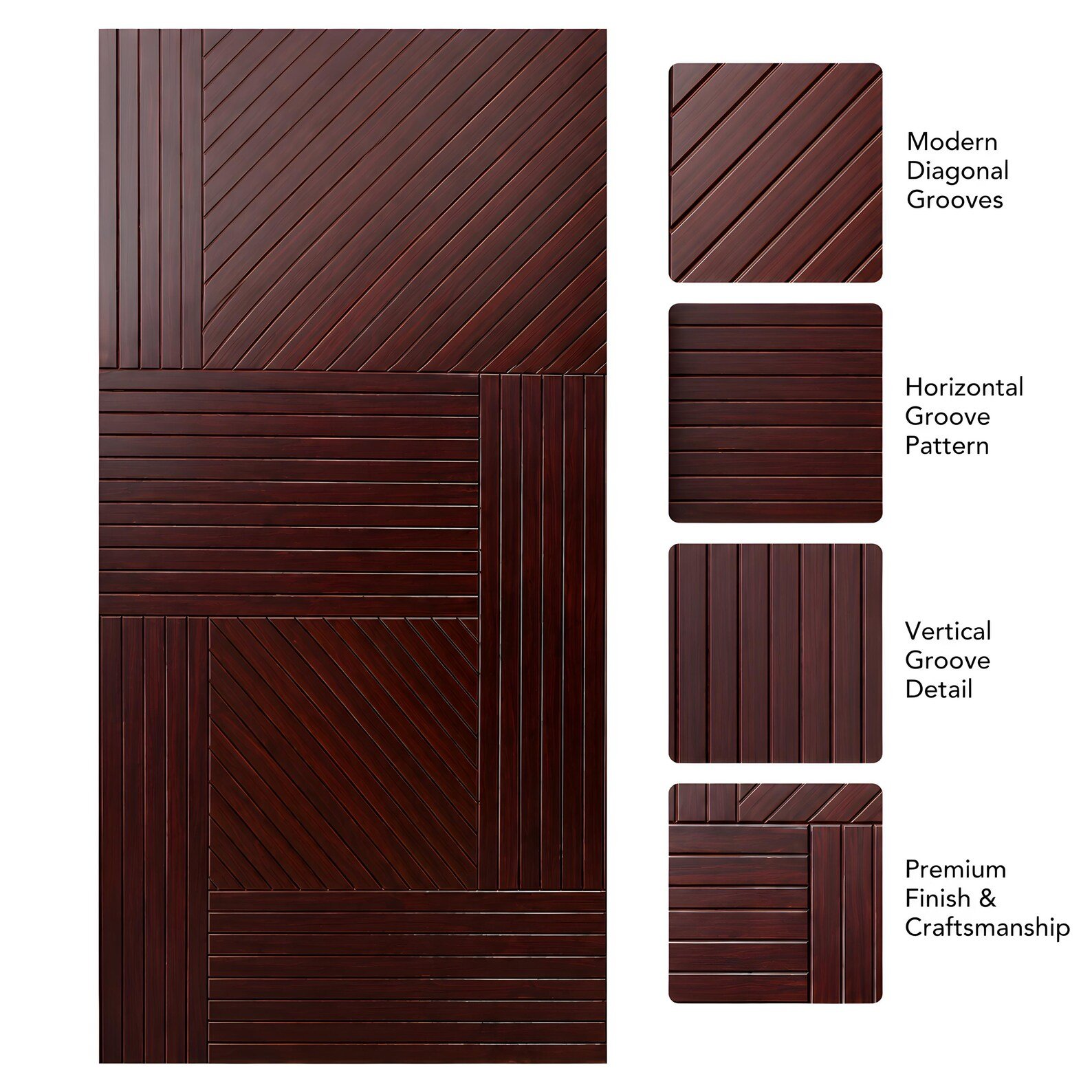 Hand-Carved Teak Wood Entrance Door - Sagwan Elegant Design - Image 4