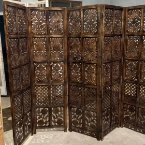 Handcrafted Wooden Room Divider Partition 6 ft Foldable Privacy Screen Customizable