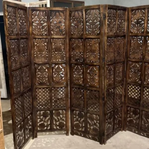 Handcrafted Wooden Room Divider Partition 6 ft Foldable Privacy Screen Customizable