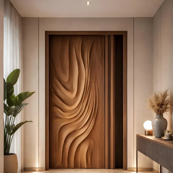 Hand-Carved Teak Wood Entrance Door – Sagwan MKH KRAFTS – Elegant Design